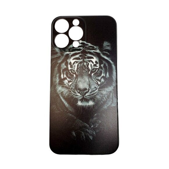 Iphone 12 12 pro  Tiger Front View Monochrome Case - Picture 1 of 2
